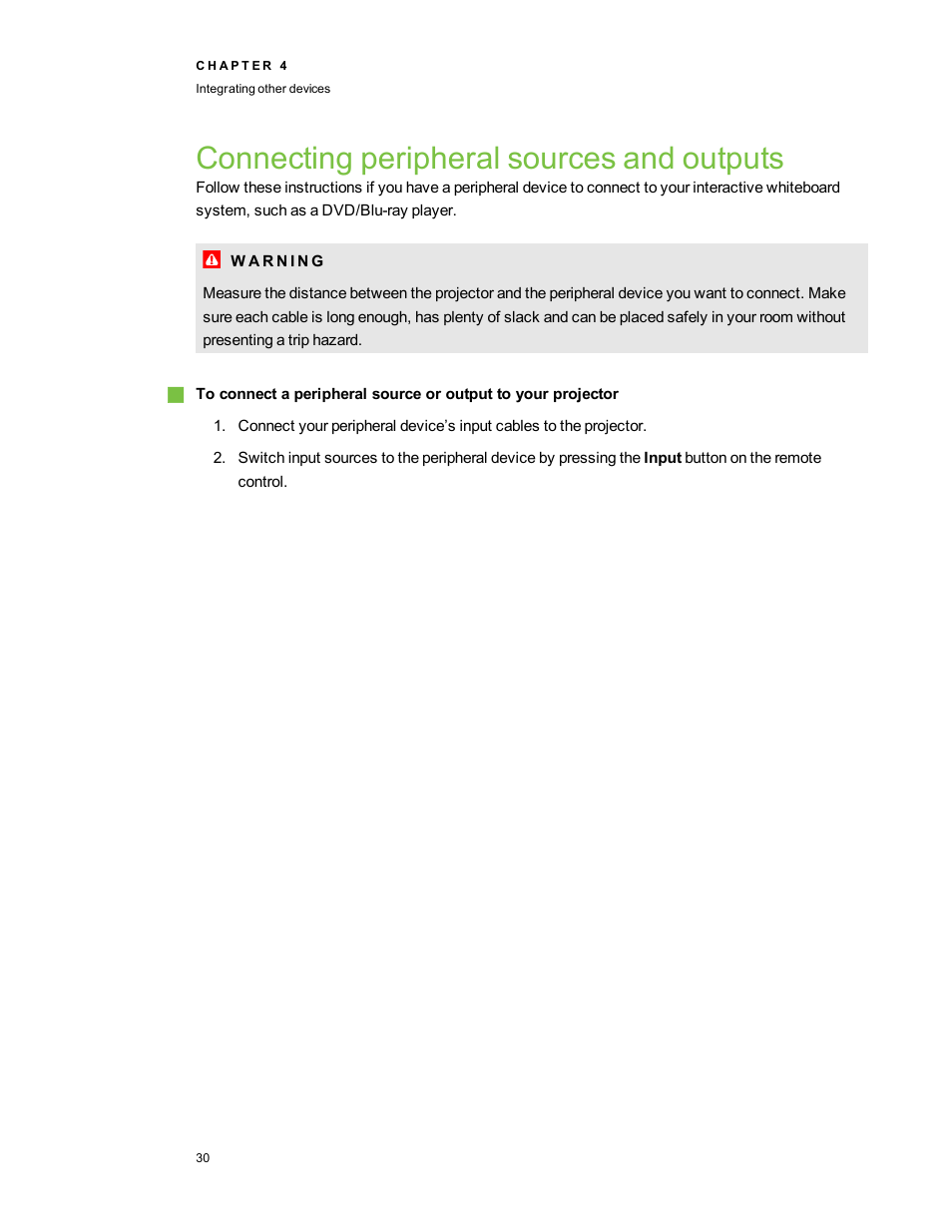 Connecting peripheral sources and outputs | Smart Technologies LightRaise 40wi User Manual | Page 36 / 86