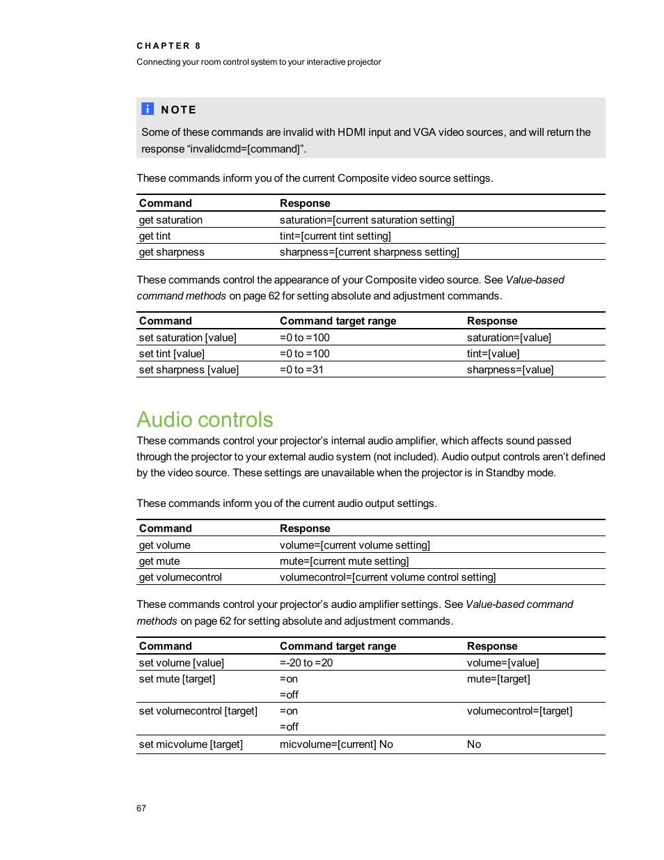 Audio controls | Smart Technologies LightRaise 40wi User Manual | Page 73 / 86