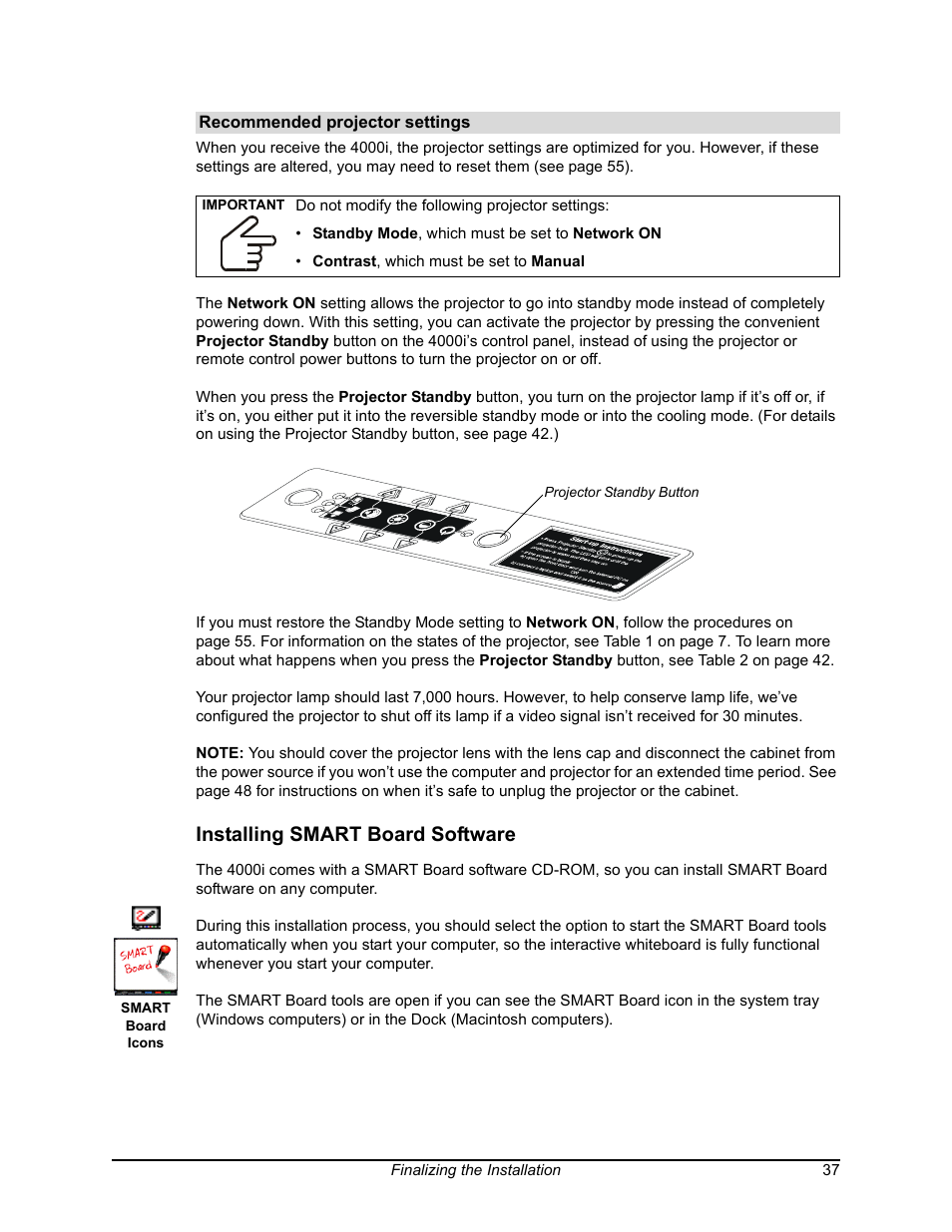 Installing smart board software | Smart Technologies SMART BOARD 4000I User Manual | Page 47 / 94
