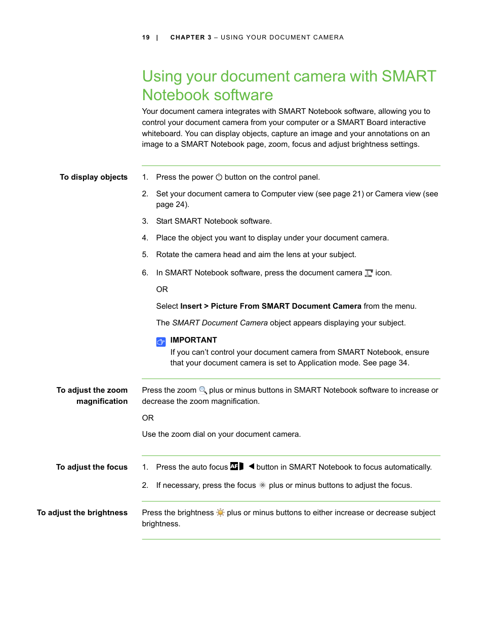 Smart Technologies Smart Document Camera 330 User Manual | Page 25 / 58