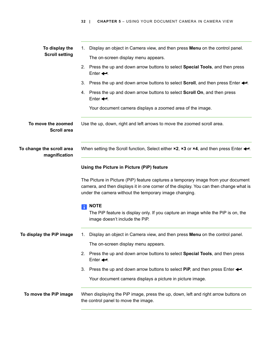Using the picture in picture (pip) feature | Smart Technologies Smart Document Camera 330 User Manual | Page 38 / 58