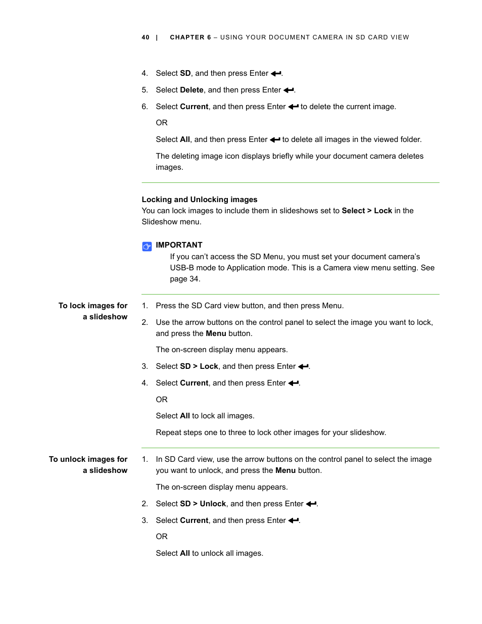 Locking and unlocking images | Smart Technologies Smart Document Camera 330 User Manual | Page 46 / 58