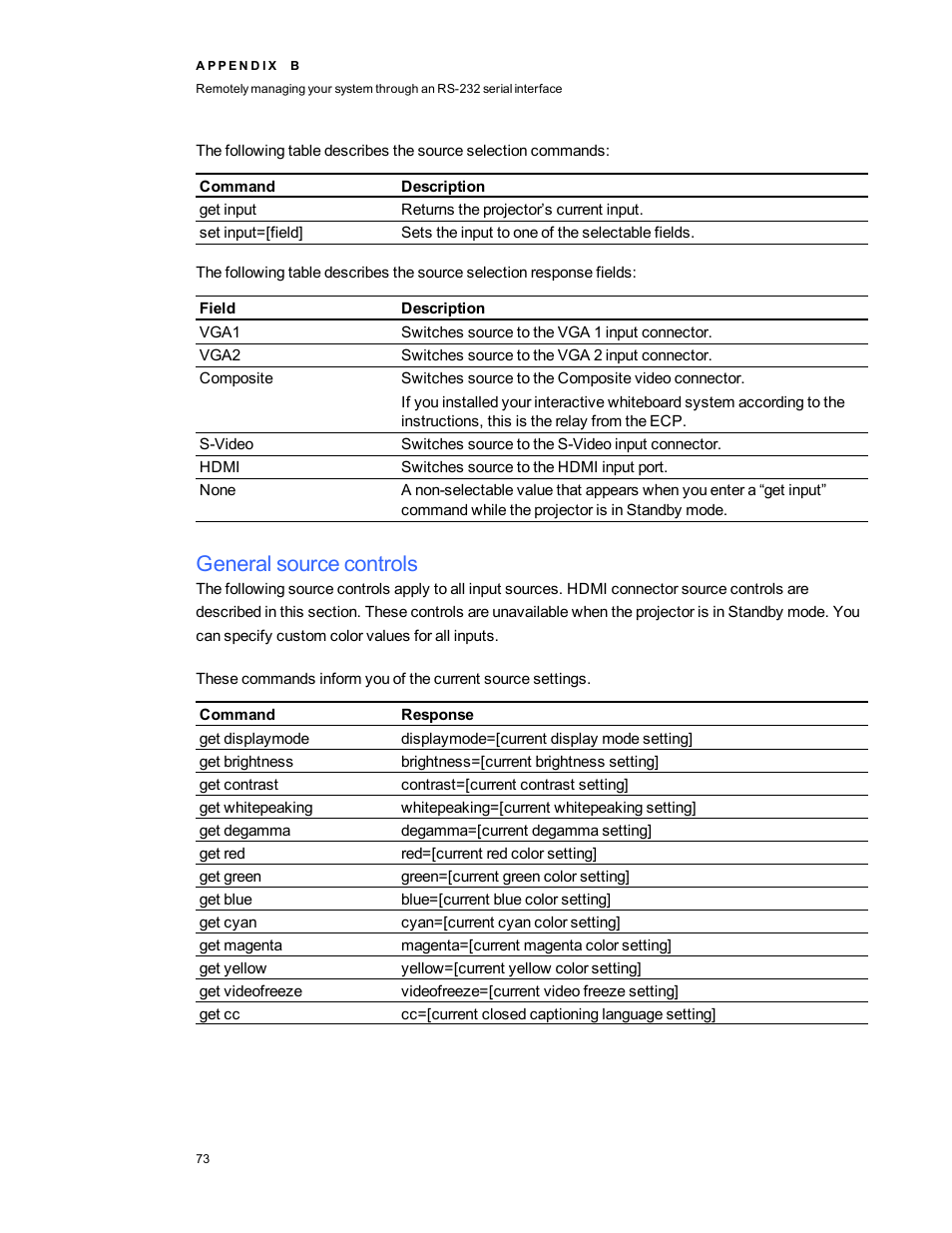 General source controls | Smart Technologies Interactive Whiteboard System 600i5 User Manual | Page 85 / 106