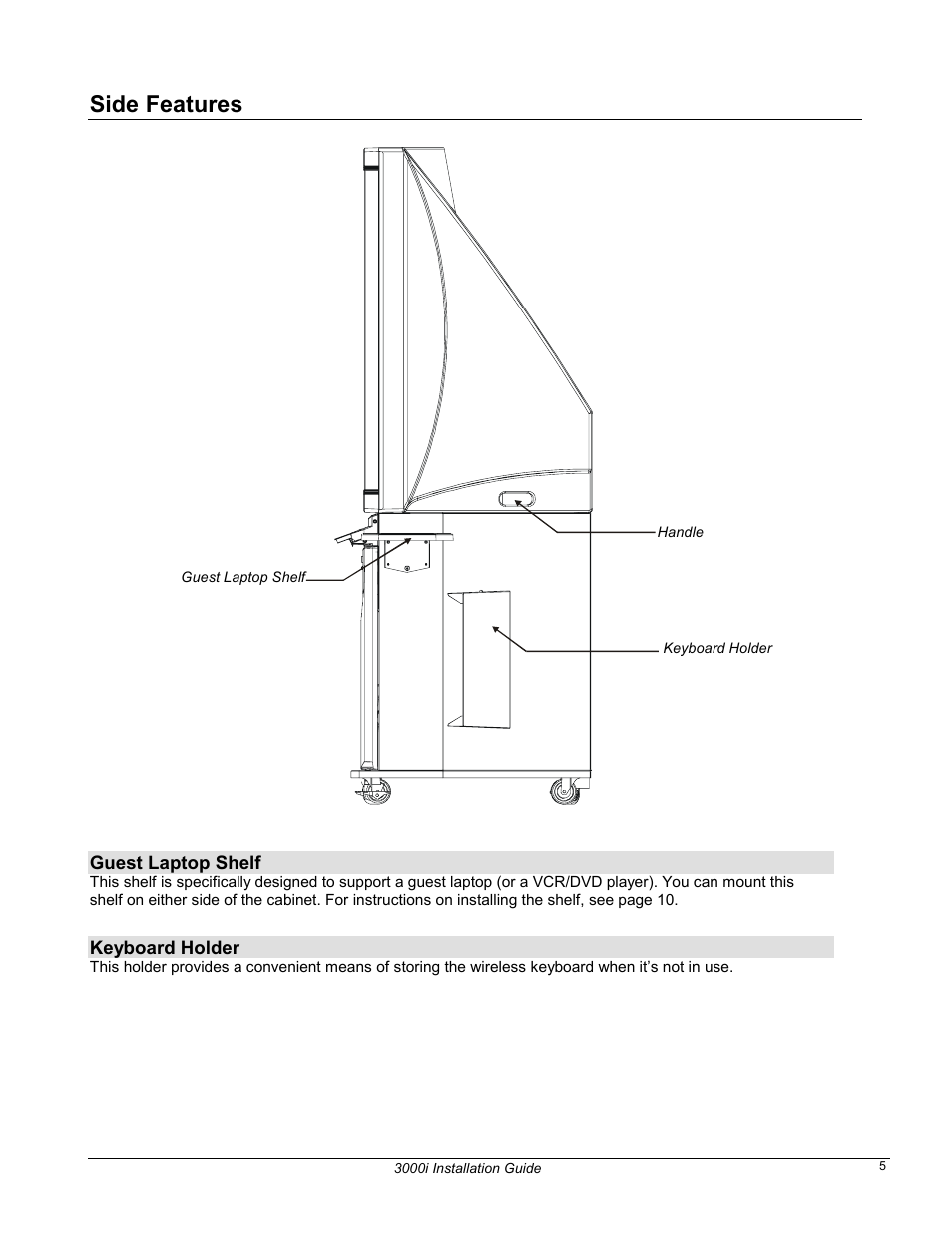 Side features | Smart Technologies 3000i User Manual | Page 13 / 62
