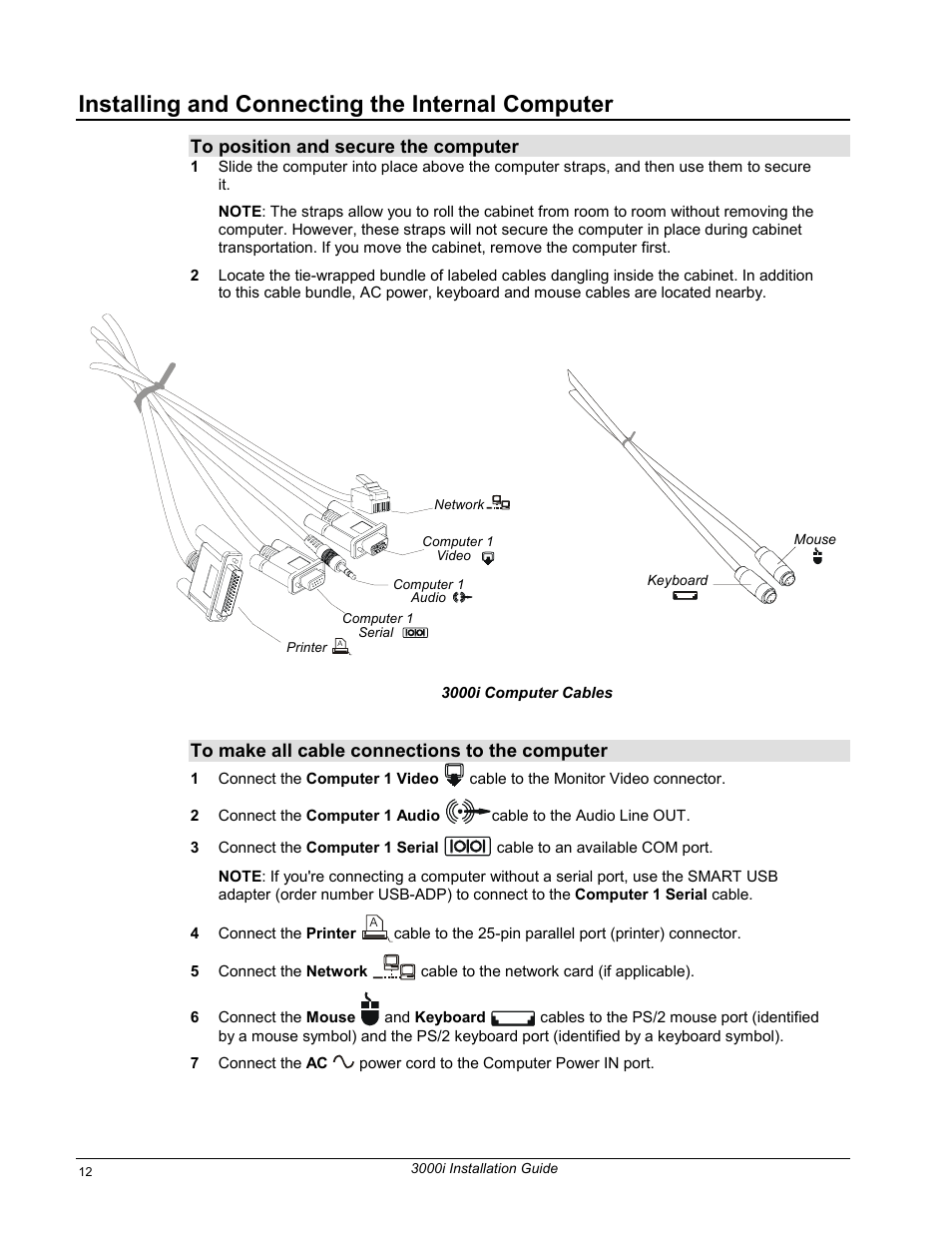 Installing and connecting the internal computer | Smart Technologies 3000i User Manual | Page 20 / 62