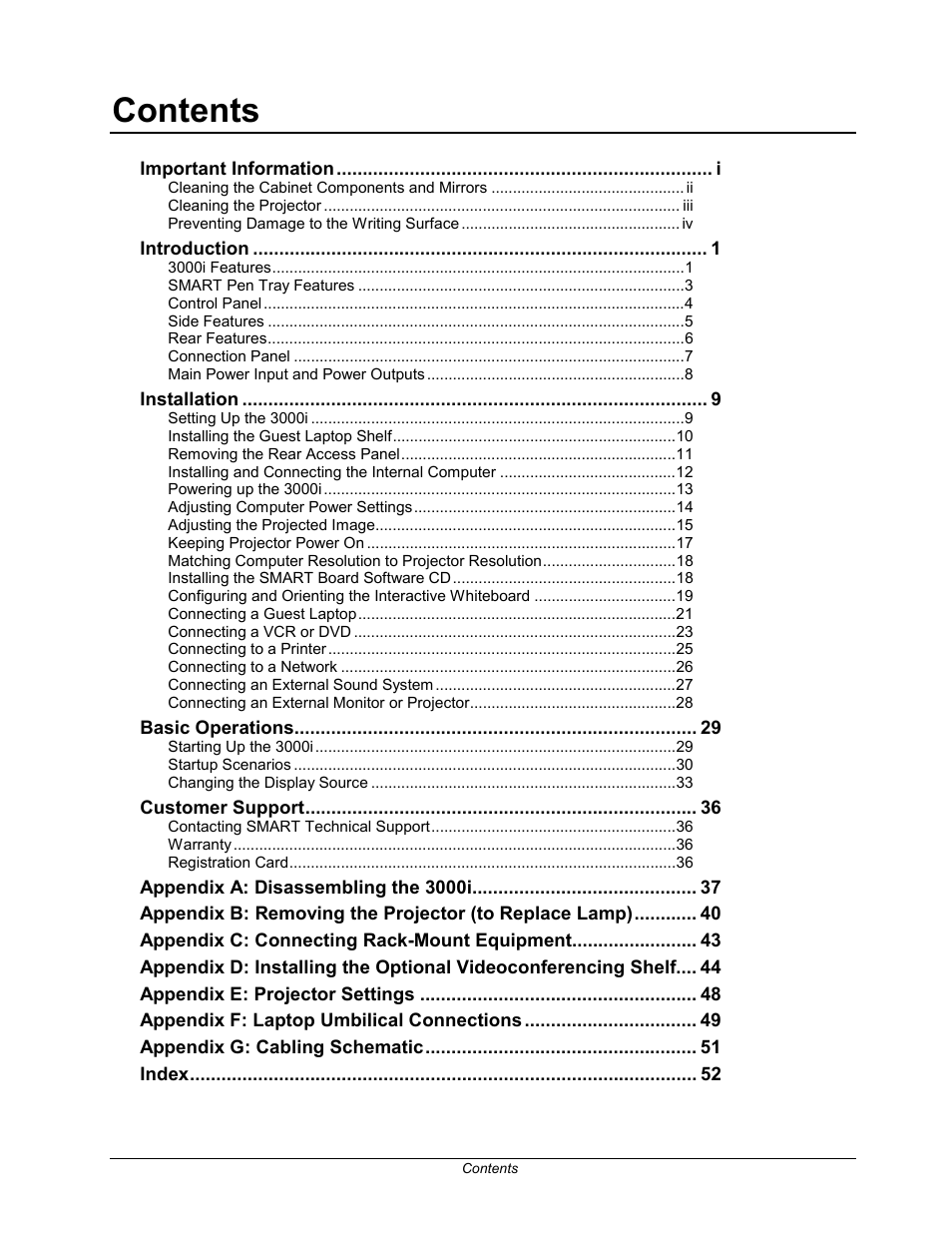 Smart Technologies 3000i User Manual | Page 7 / 62