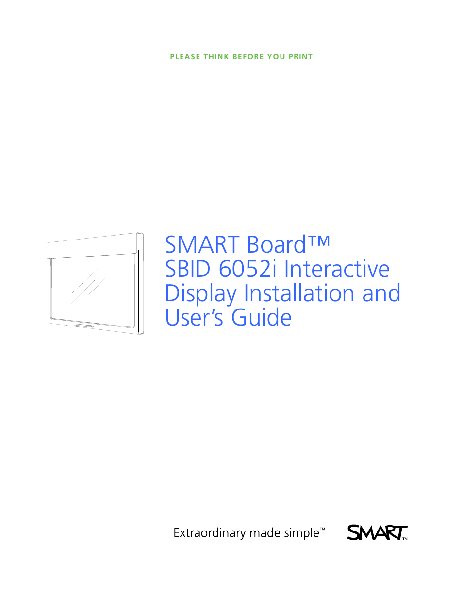 Smart Technologies SBID Interactive Display 6052i User Manual | 62 pages