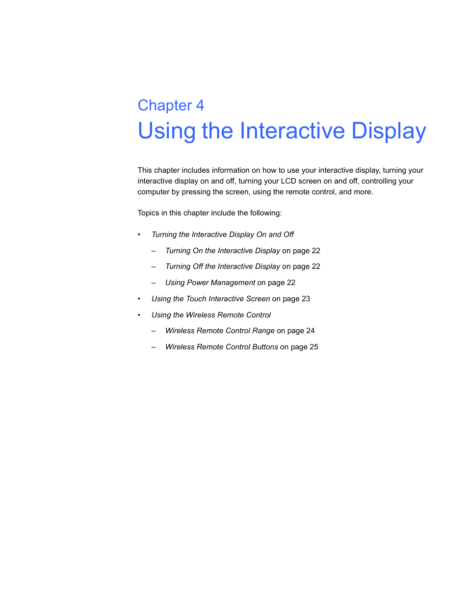 Using the interactive display, Chapter 4 | Smart Technologies SBID Interactive Display 6052i User Manual | Page 29 / 62