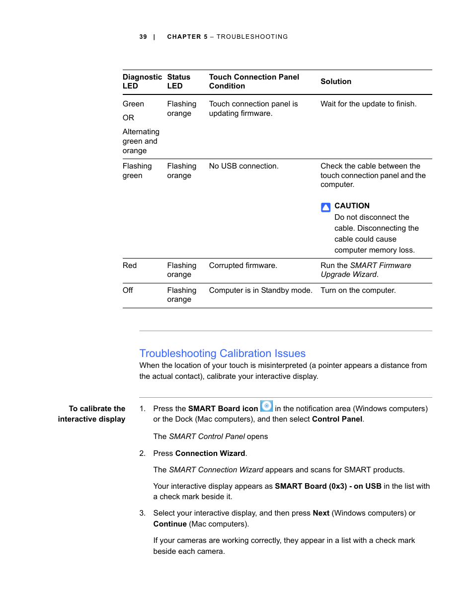 Troubleshooting calibration issues | Smart Technologies SBID Interactive Display 6052i User Manual | Page 47 / 62