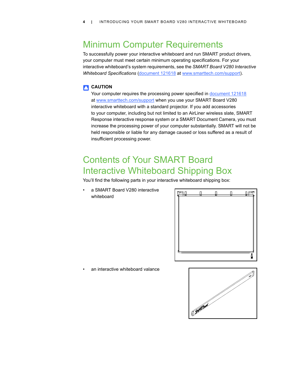 Minimum computer requirements | Smart Technologies Smart Board V280 User Manual | Page 14 / 94