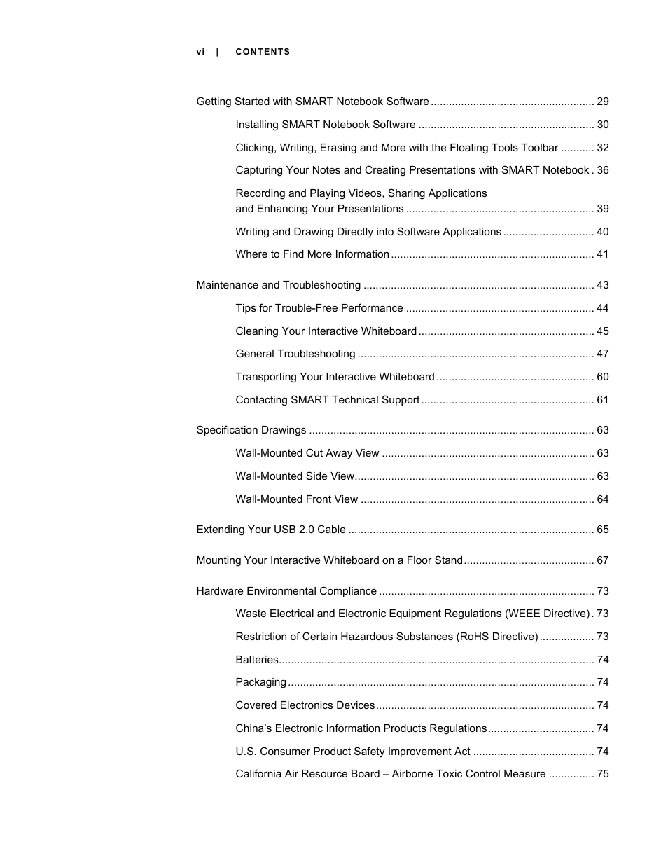 Smart Technologies Smart Board V280 User Manual | Page 8 / 94