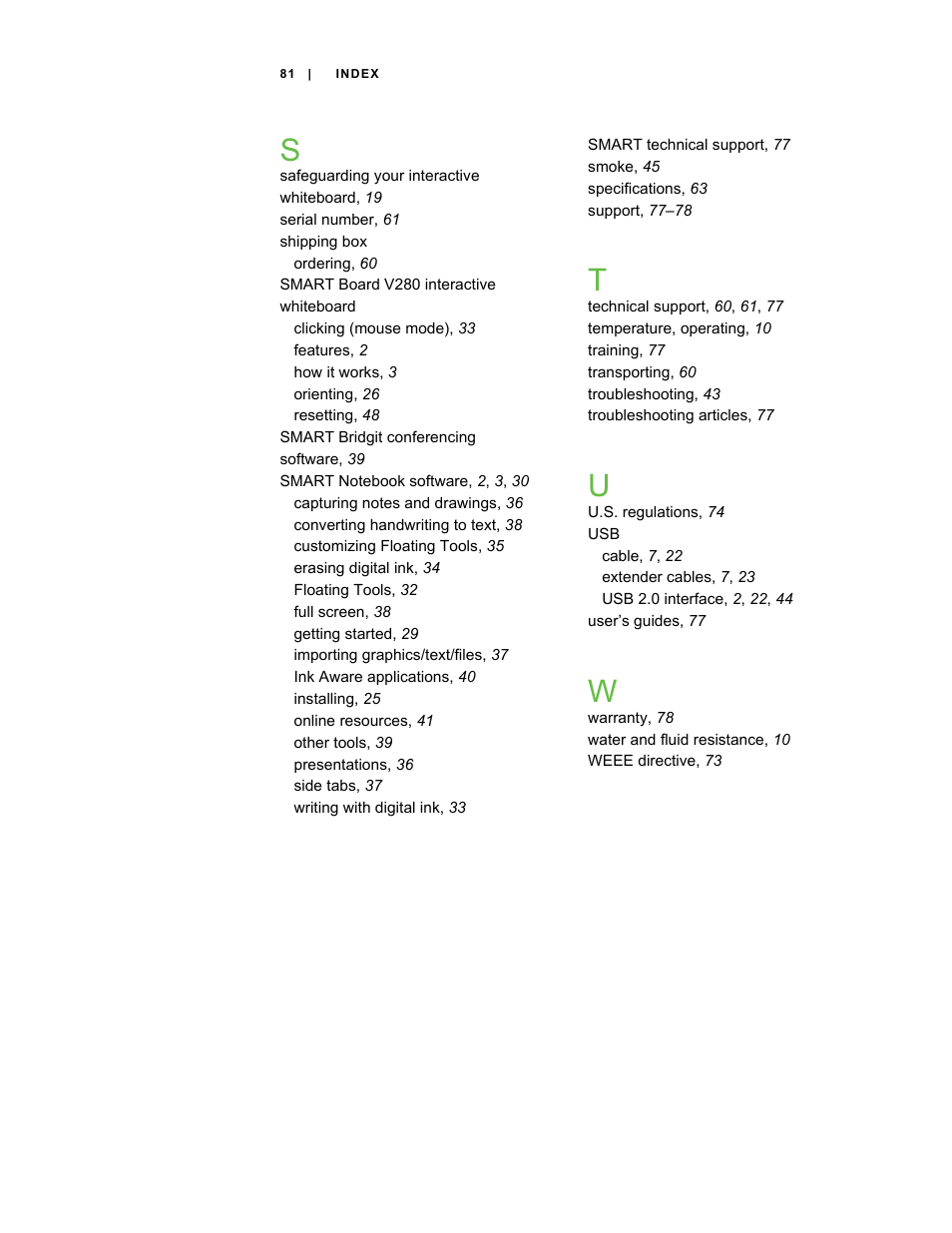 Smart Technologies Smart Board V280 User Manual | Page 91 / 94