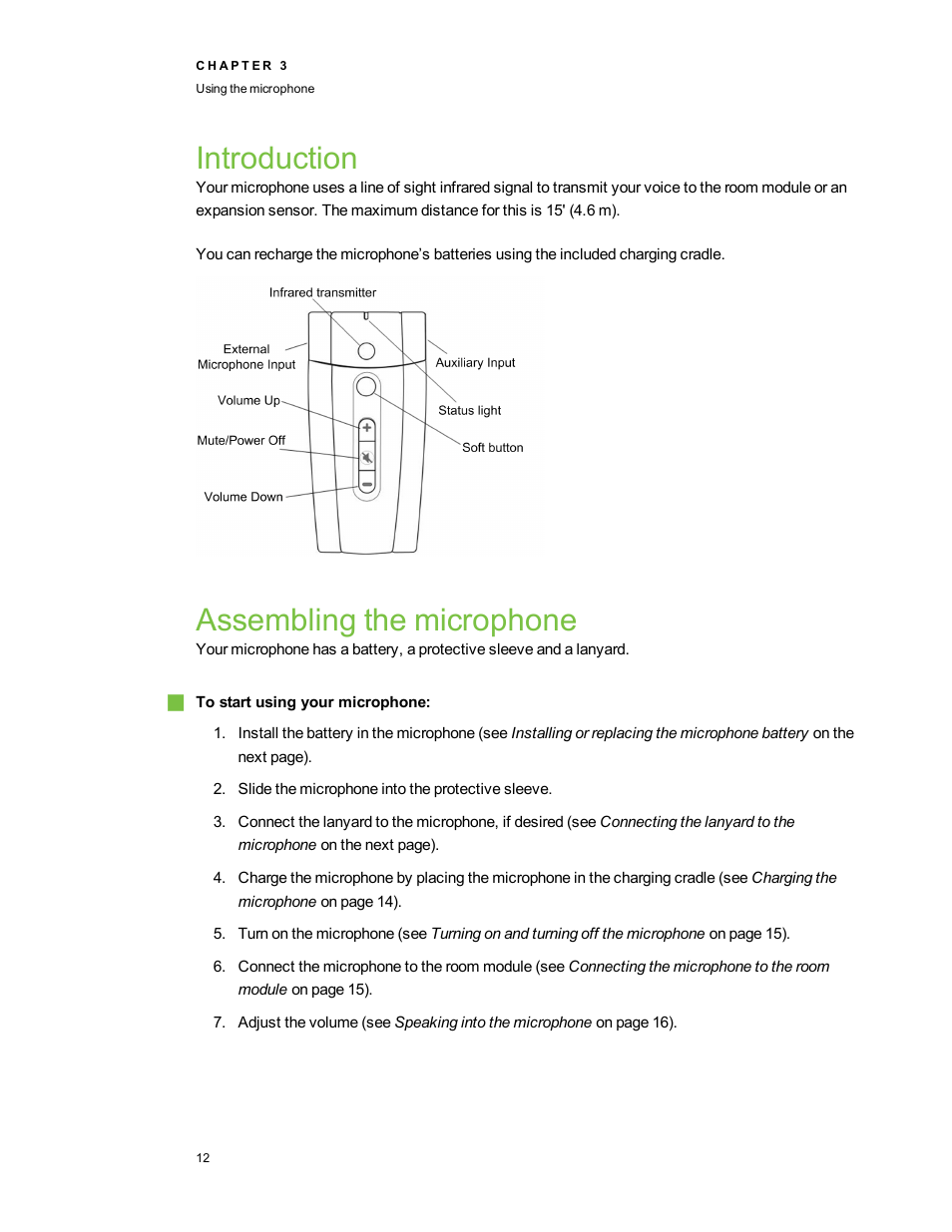 Introduction, Assembling the microphone | Smart Technologies SMART Audio 340 User Manual | Page 18 / 58