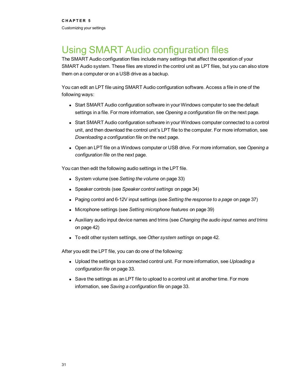 Using smart audio configuration files | Smart Technologies SMART Audio 340 User Manual | Page 37 / 58