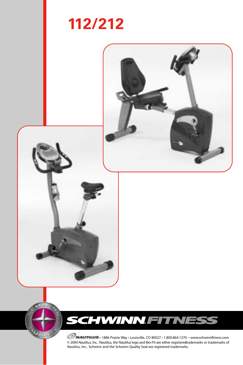 Schwinn 212 User Manual | Page 34 / 34