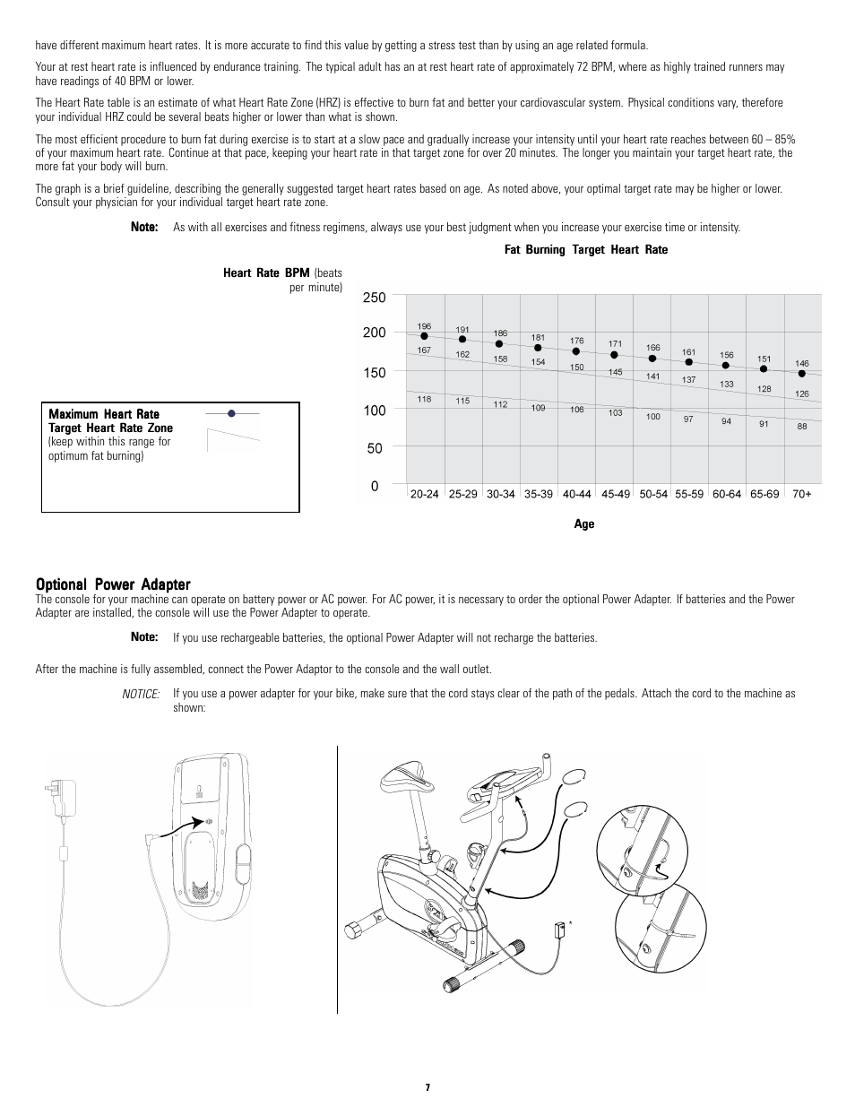 Optional power adapter, Optional | Schwinn NAUTILUS A10 User Manual | Page 7 / 16