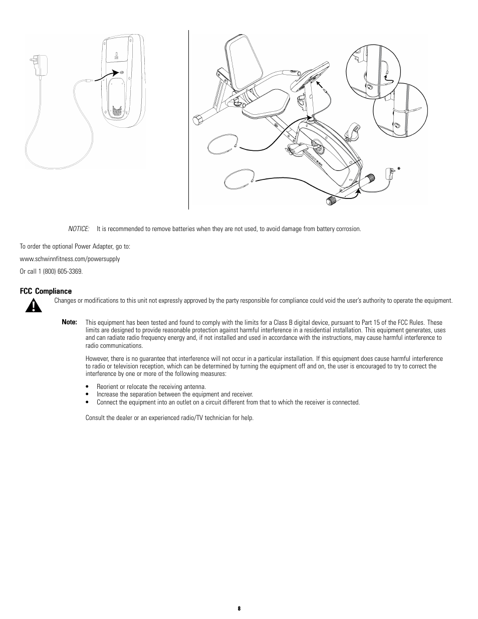 Fcc compliance | Schwinn NAUTILUS A10 User Manual | Page 8 / 16