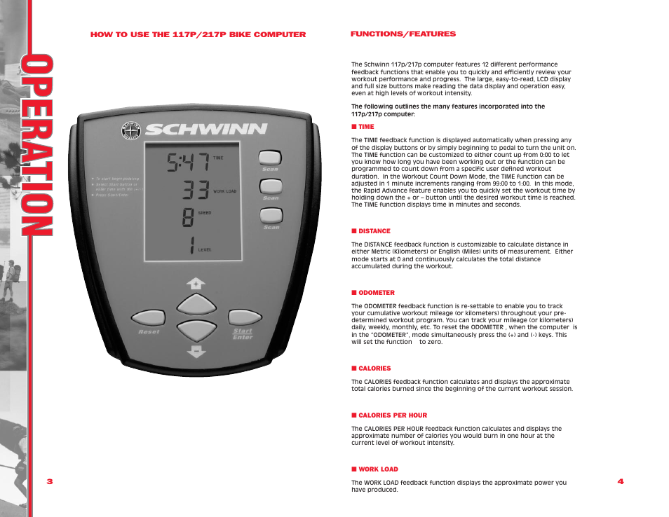 Schwinn 117P/217P User Manual | Page 5 / 13