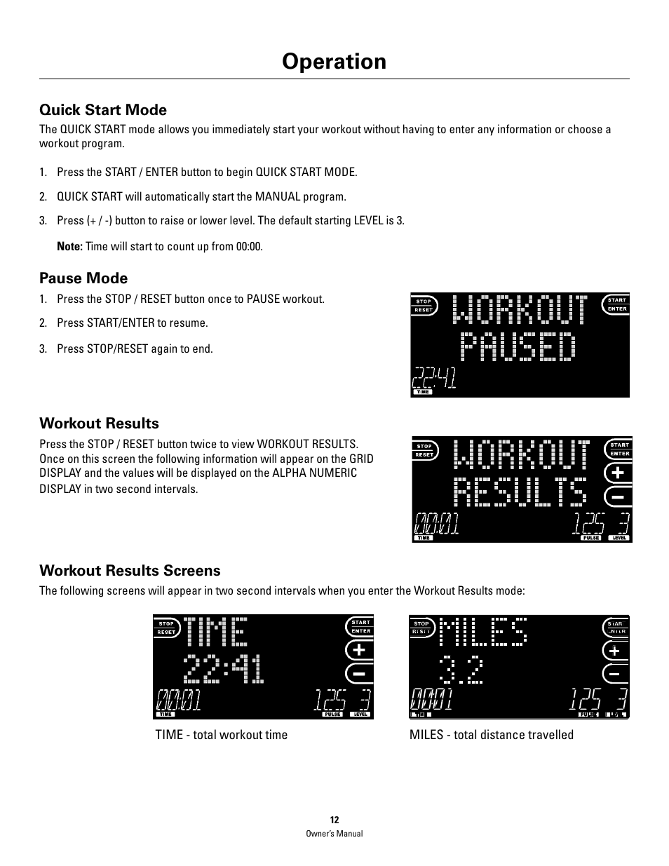 Operation | Schwinn 460 User Manual | Page 14 / 88