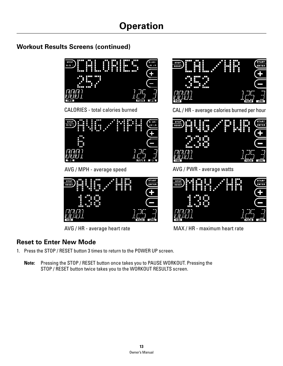 Operation | Schwinn 460 User Manual | Page 15 / 88