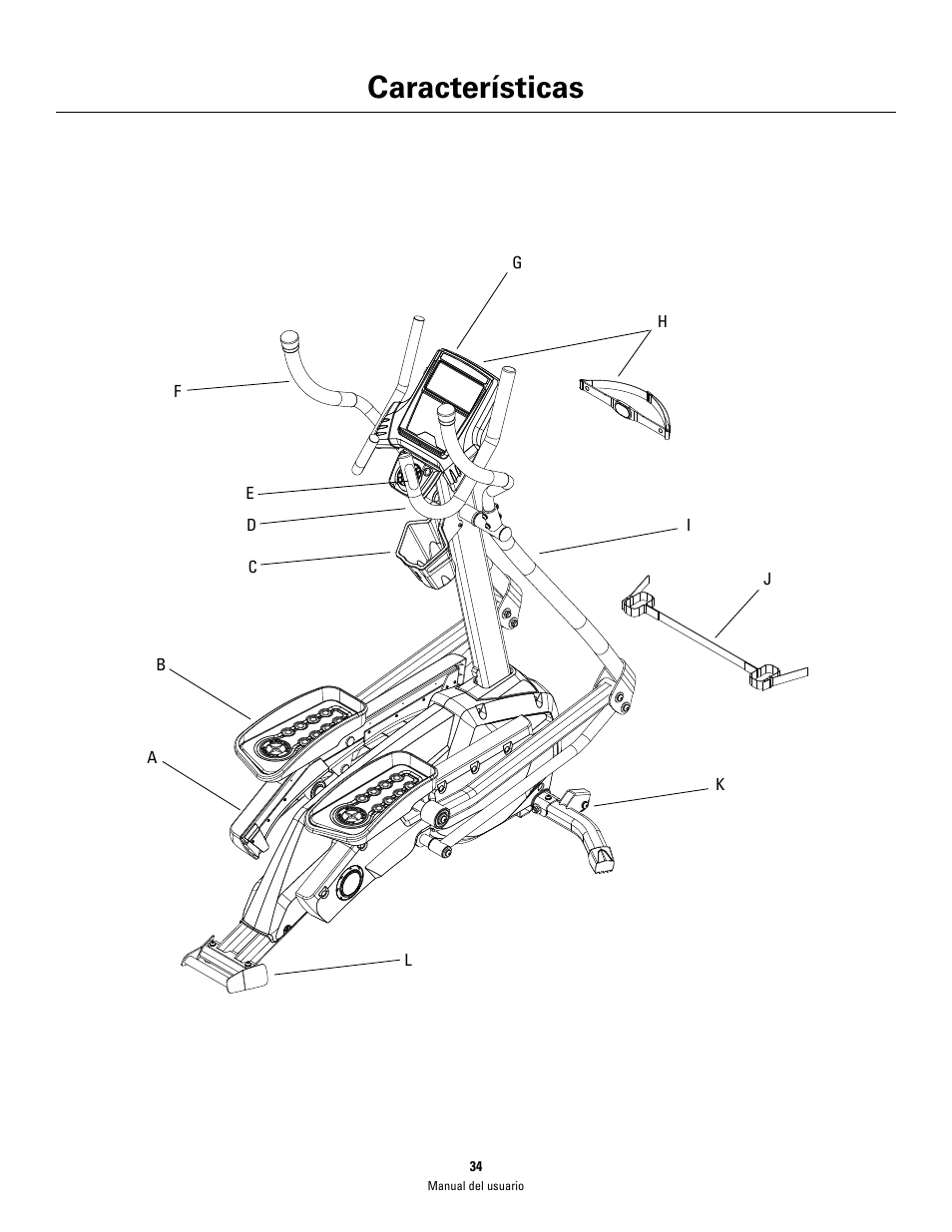 Características | Schwinn 460 User Manual | Page 36 / 88