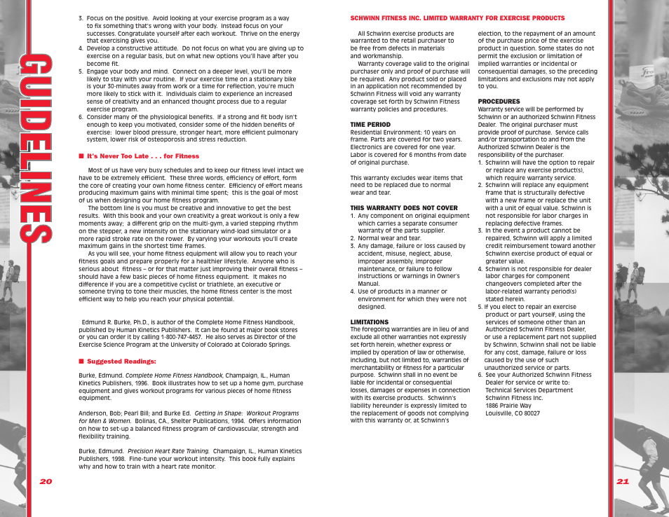 Schwinn 103/203 User Manual | Page 11 / 12