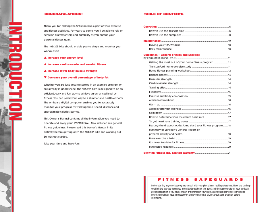 Schwinn 103/203 User Manual | Page 3 / 12