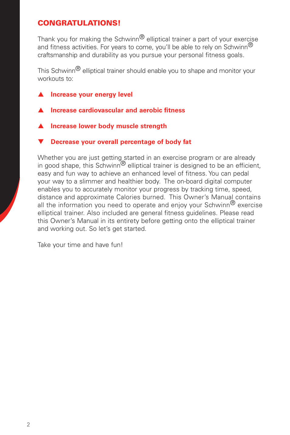 Schwinn 430 User Manual | Page 2 / 36