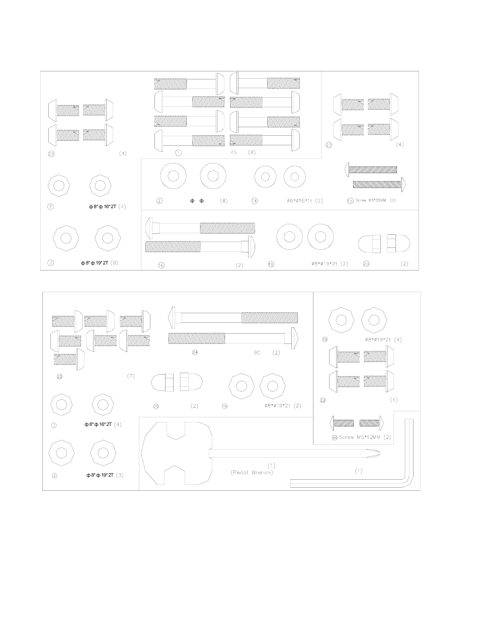 Hardware chart, Stage#2, Stage#3 | Stage#1, Stage#4, Stage#5 | Schwinn 202 User Manual | Page 5 / 17