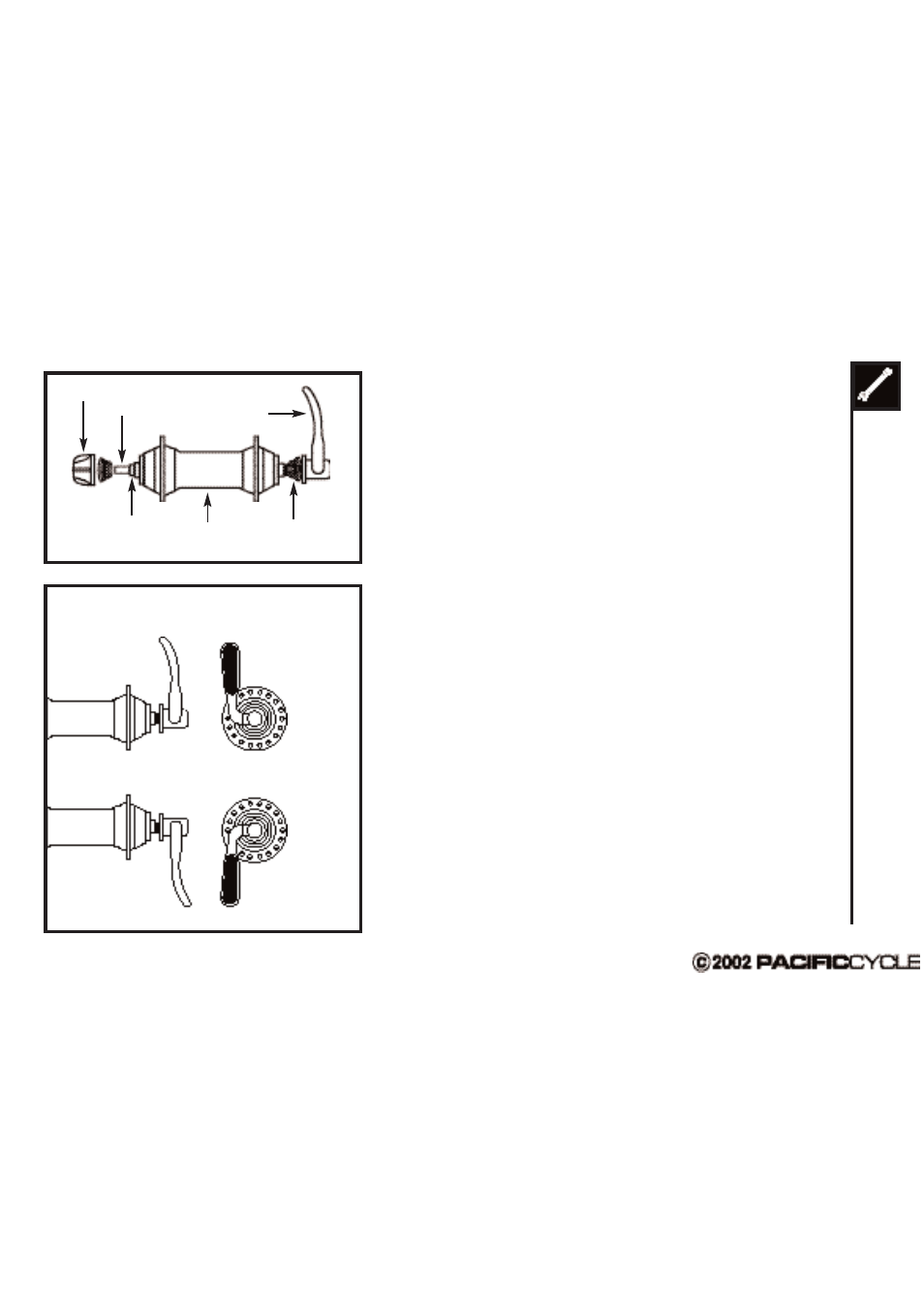 28 front wheel, Correct quick release axle setting | Schwinn none User Manual | Page 35 / 112