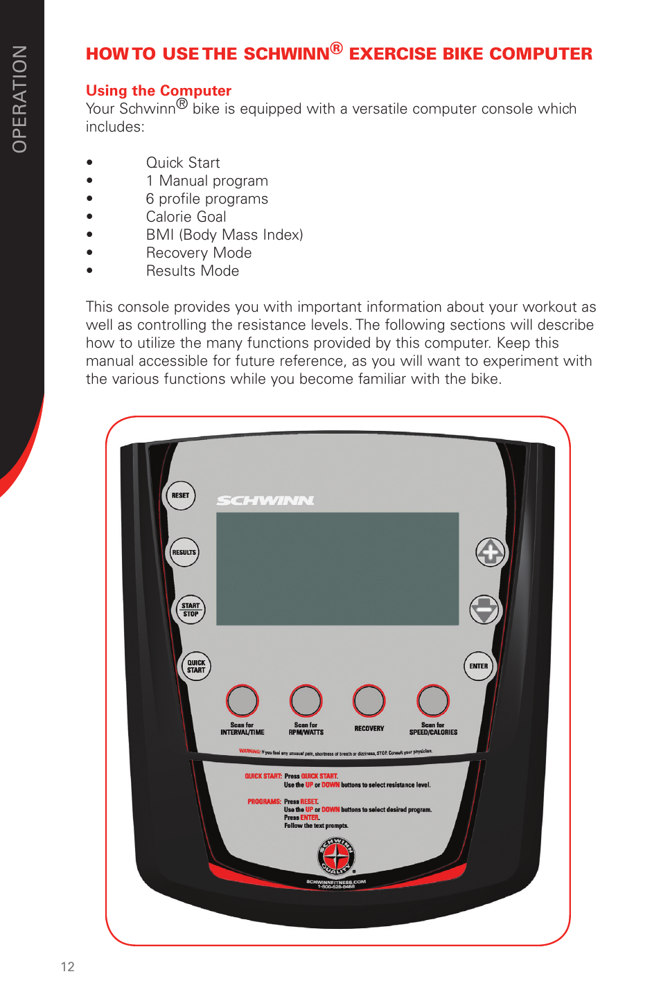 Schwinn 130/230 User Manual | Page 12 / 40