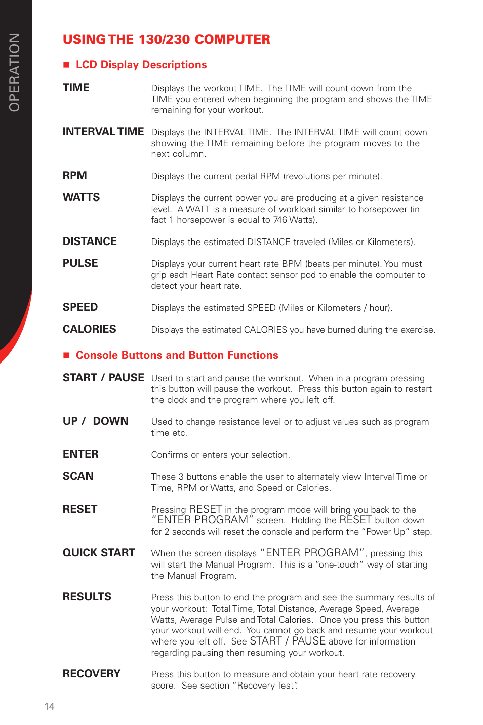 Schwinn 130/230 User Manual | Page 14 / 40