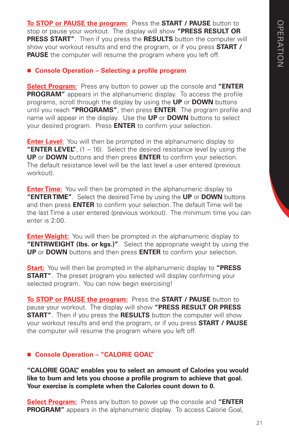 Schwinn 130/230 User Manual | Page 21 / 40