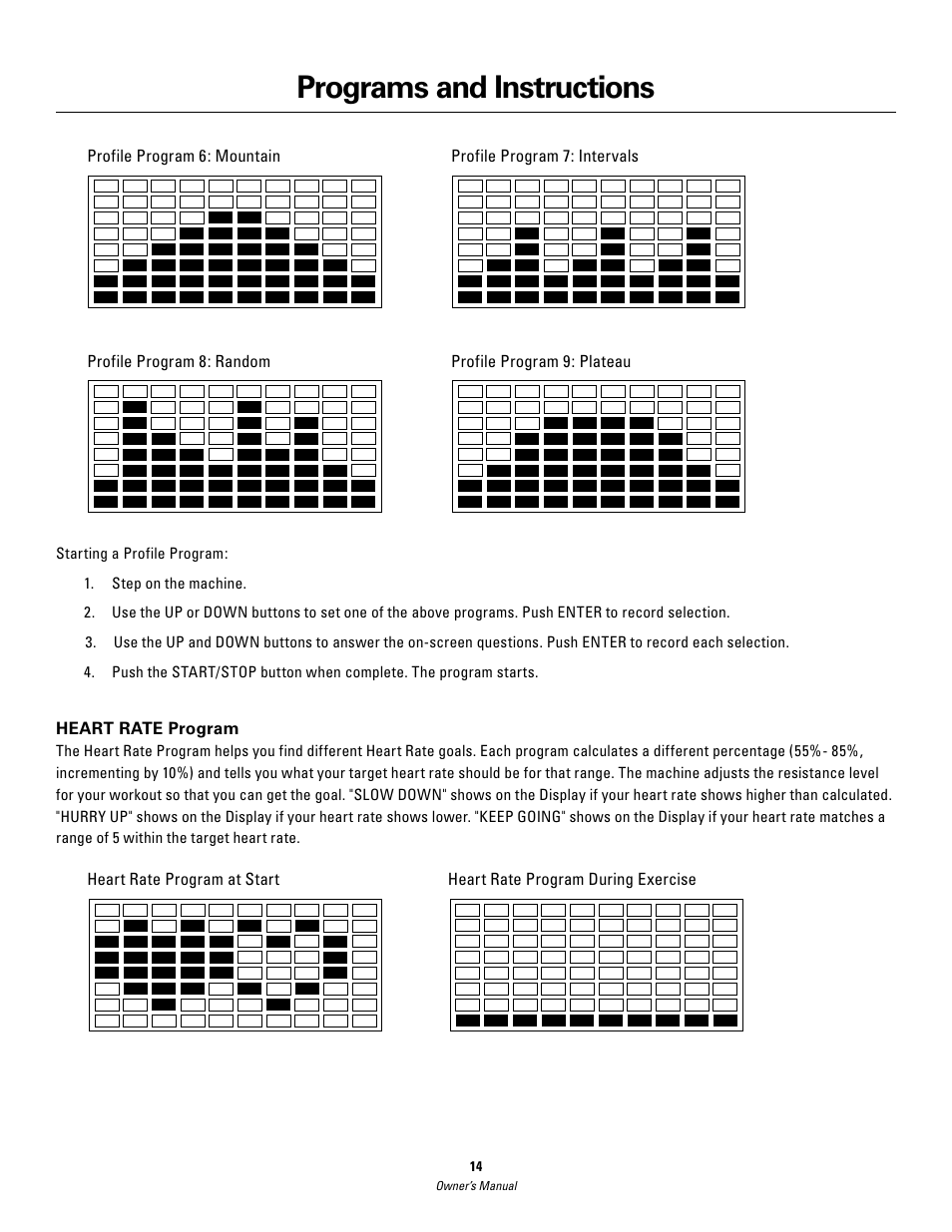 Programs and instructions | Schwinn 420 User Manual | Page 14 / 24