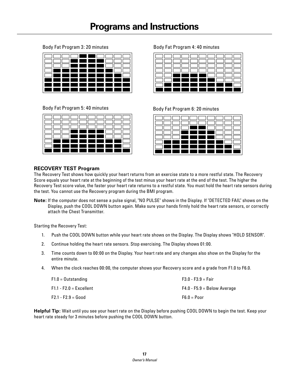 Programs and instructions | Schwinn 420 User Manual | Page 17 / 24