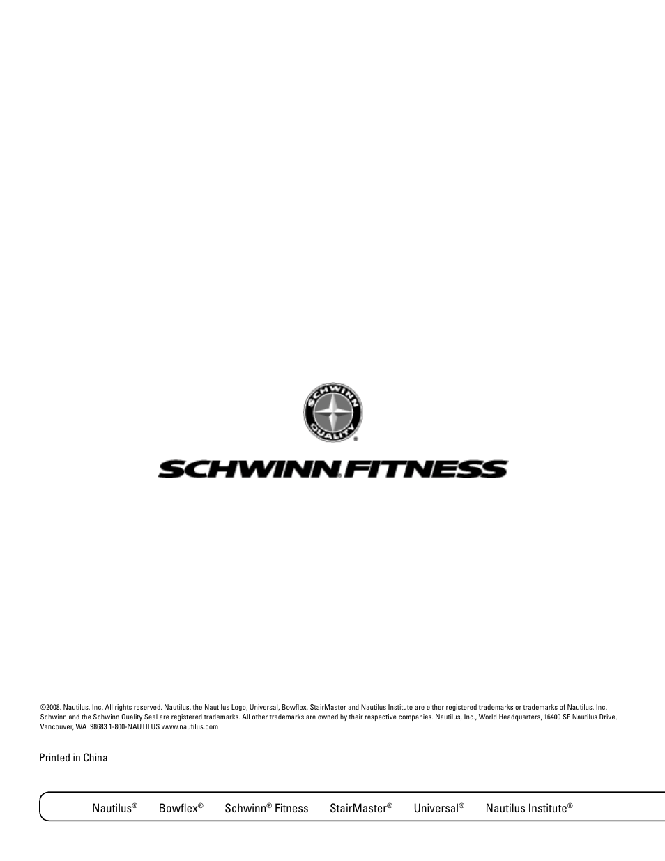 Nautilus, Bowflex, Schwinn | Fitness stairmaster, Universal, Nautilus institute | Schwinn 420 User Manual | Page 24 / 24