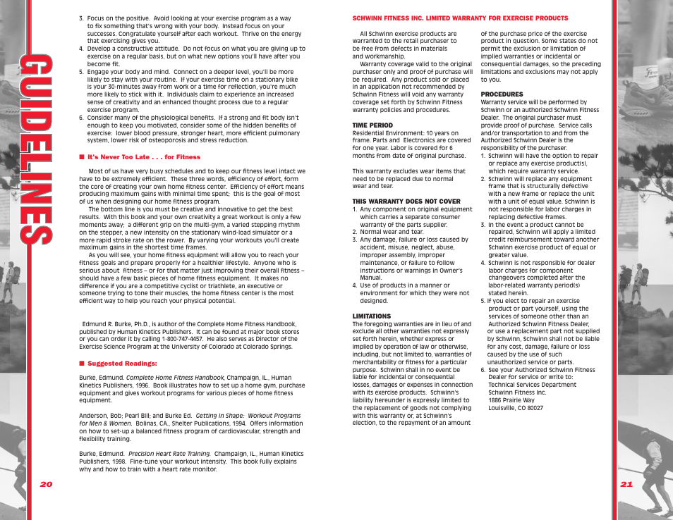 Schwinn 101/201 User Manual | Page 11 / 12