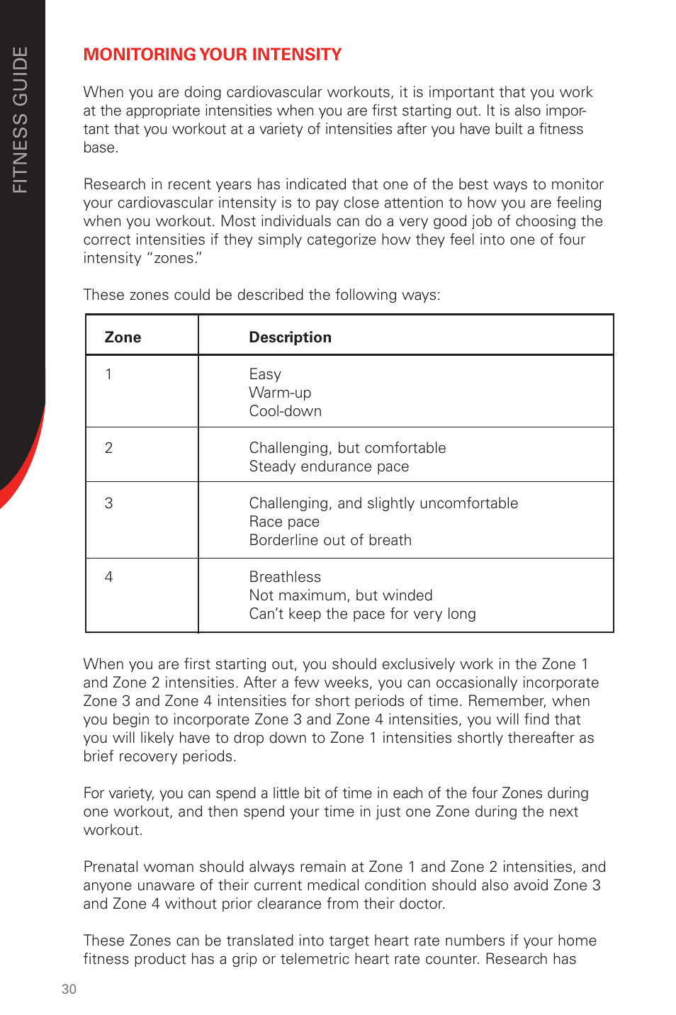 Fi t ness g ui d e | Schwinn 230 User Manual | Page 30 / 40