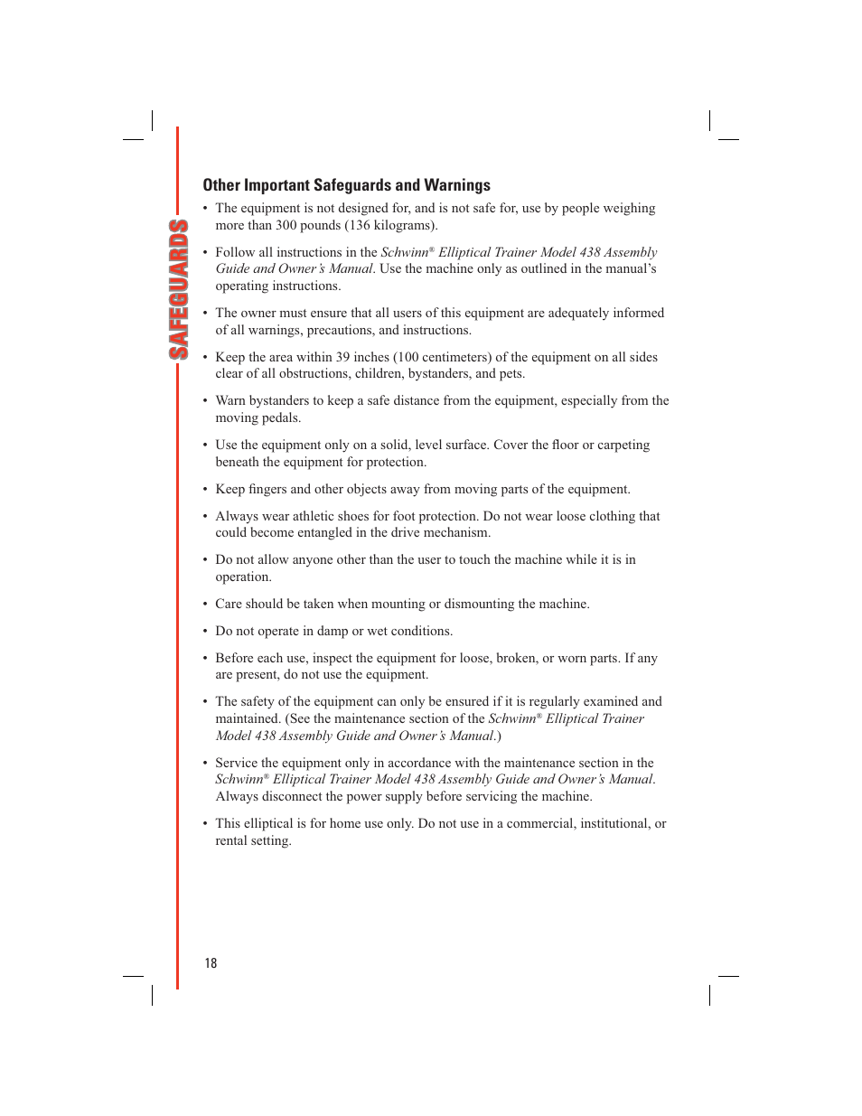 Schwinn 438 User Manual | Page 20 / 62