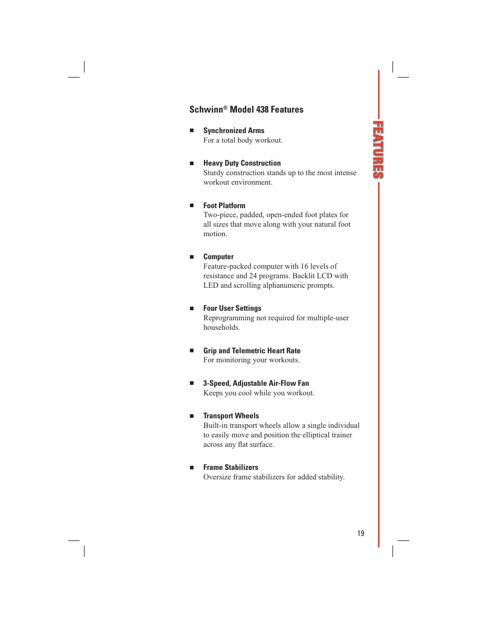 Schwinn 438 User Manual | Page 21 / 62