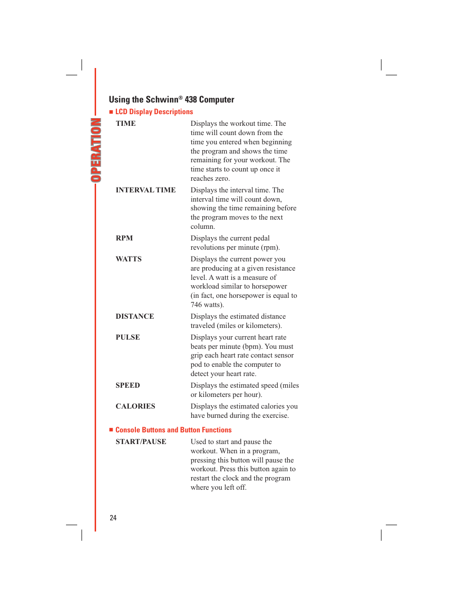 Schwinn 438 User Manual | Page 26 / 62