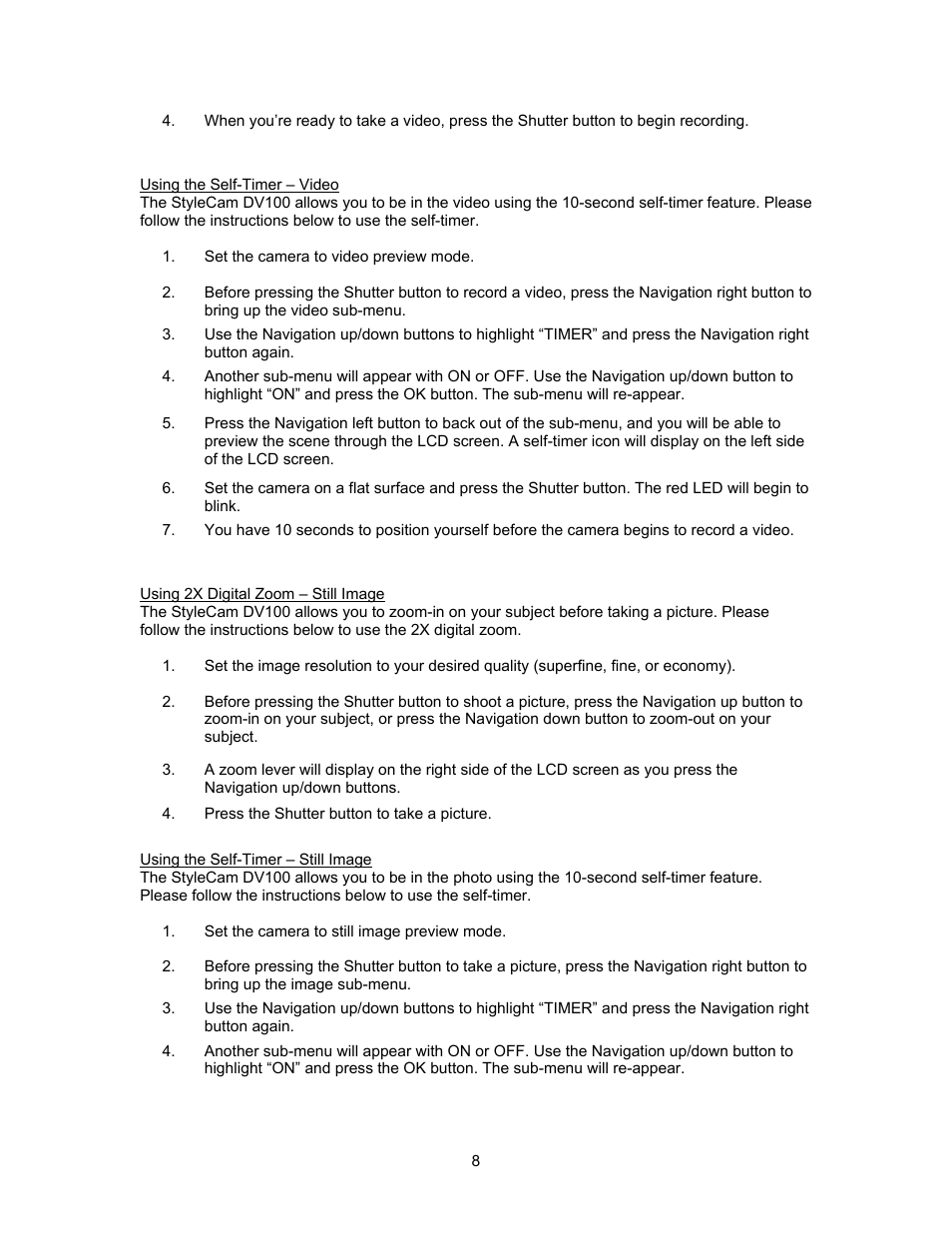 SiPix StyleCam DV100 User Manual | Page 11 / 35