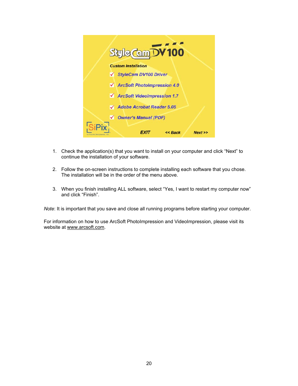 SiPix StyleCam DV100 User Manual | Page 23 / 35