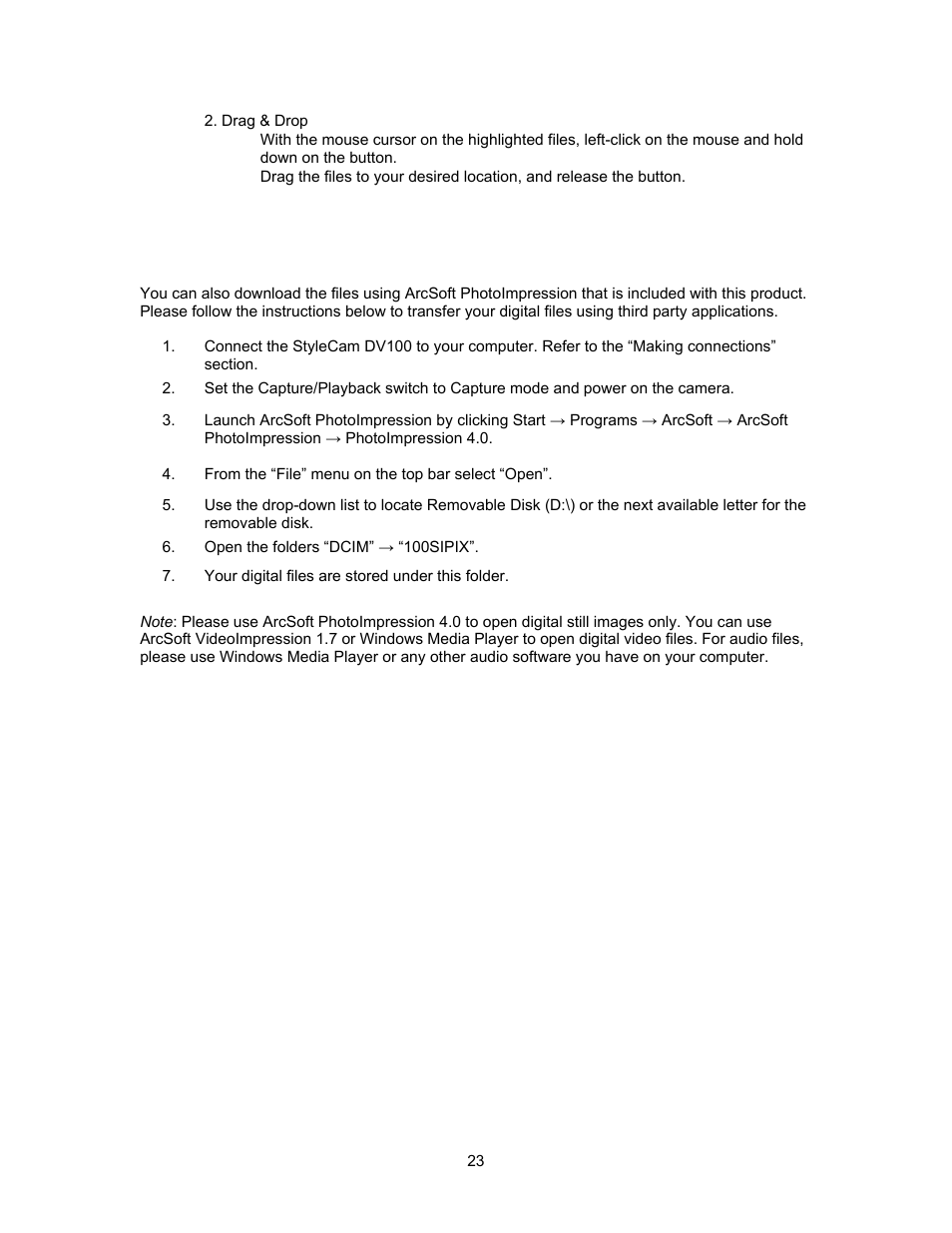 SiPix StyleCam DV100 User Manual | Page 26 / 35