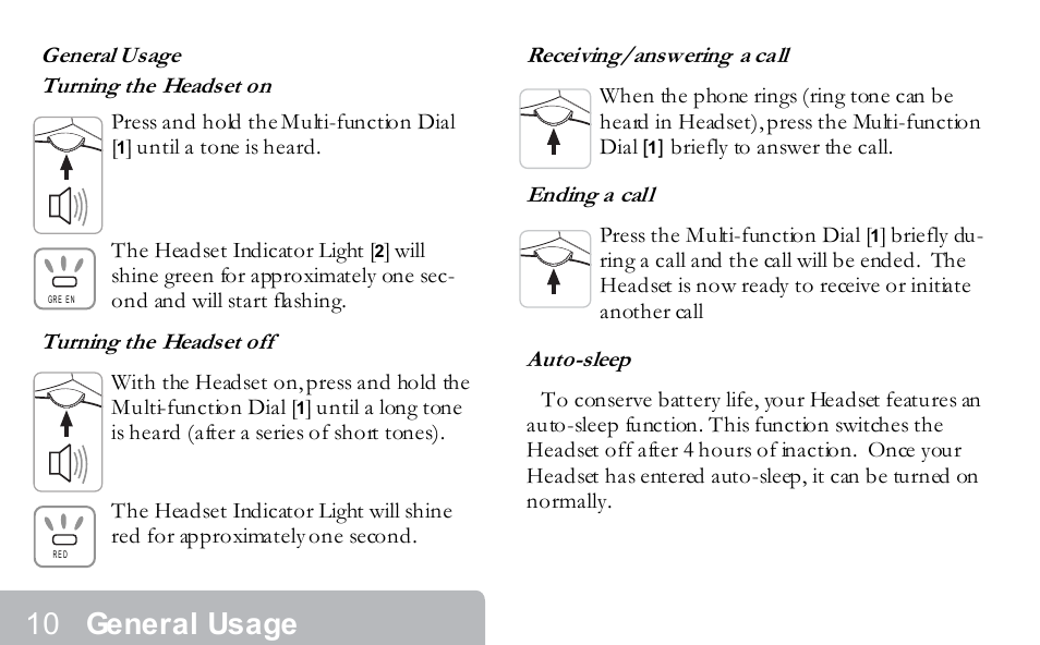 General usage | Southwing NEOVOICE 5 Bluetooth Wireless Headset User Manual | Page 9 / 15