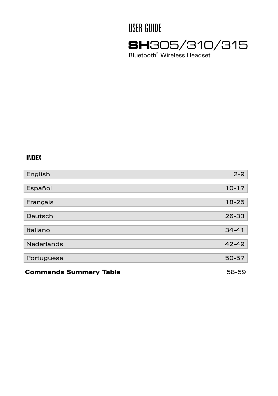 Southwing SH305 User Manual | 60 pages