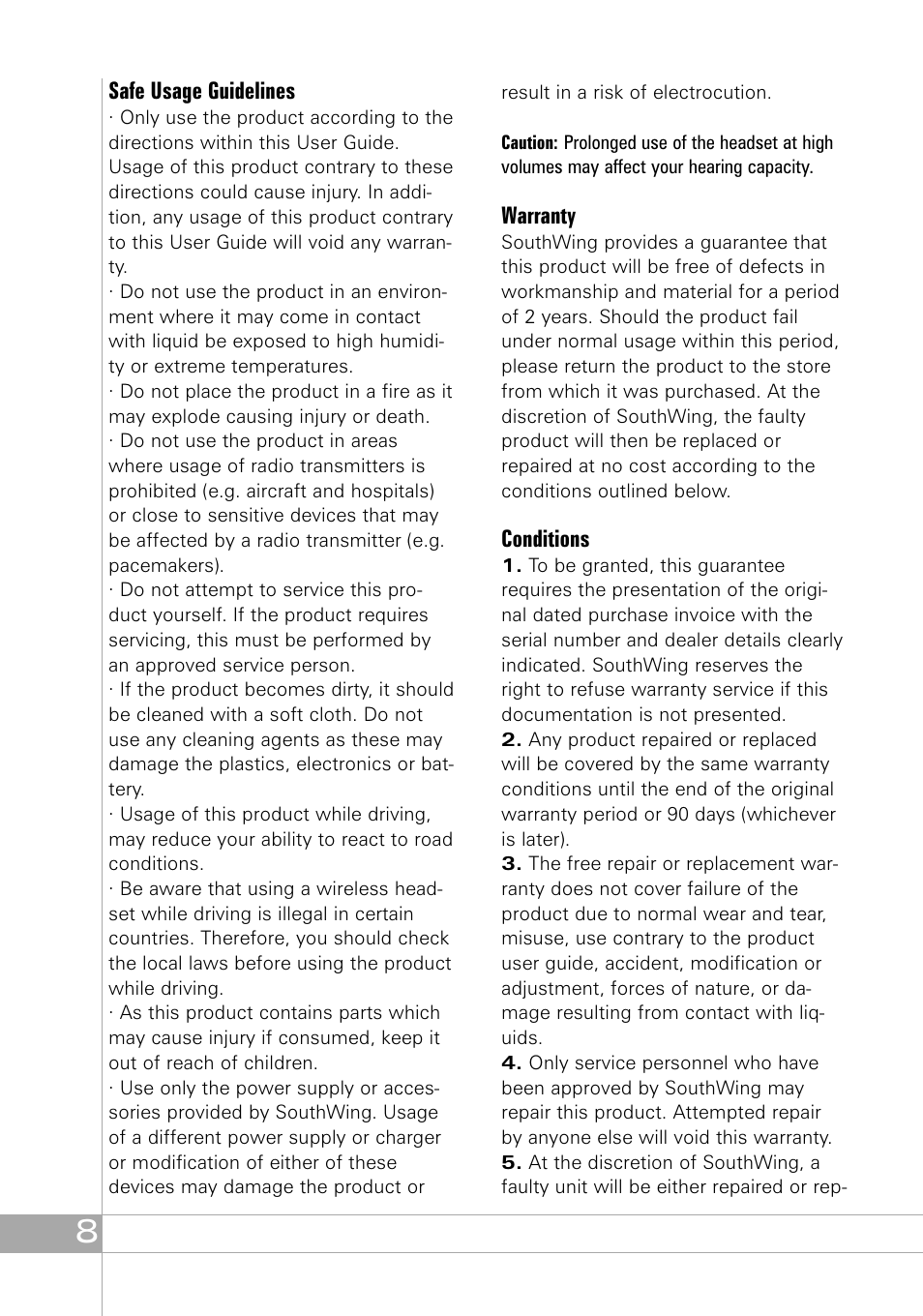 Southwing SH305 User Manual | Page 8 / 60