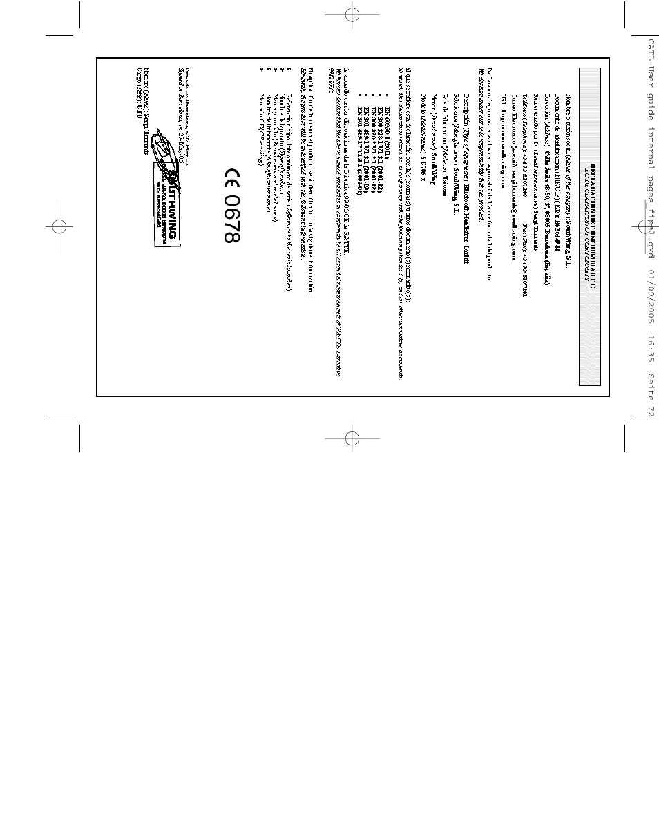 Southwing SC705 User Manual | Page 37 / 37