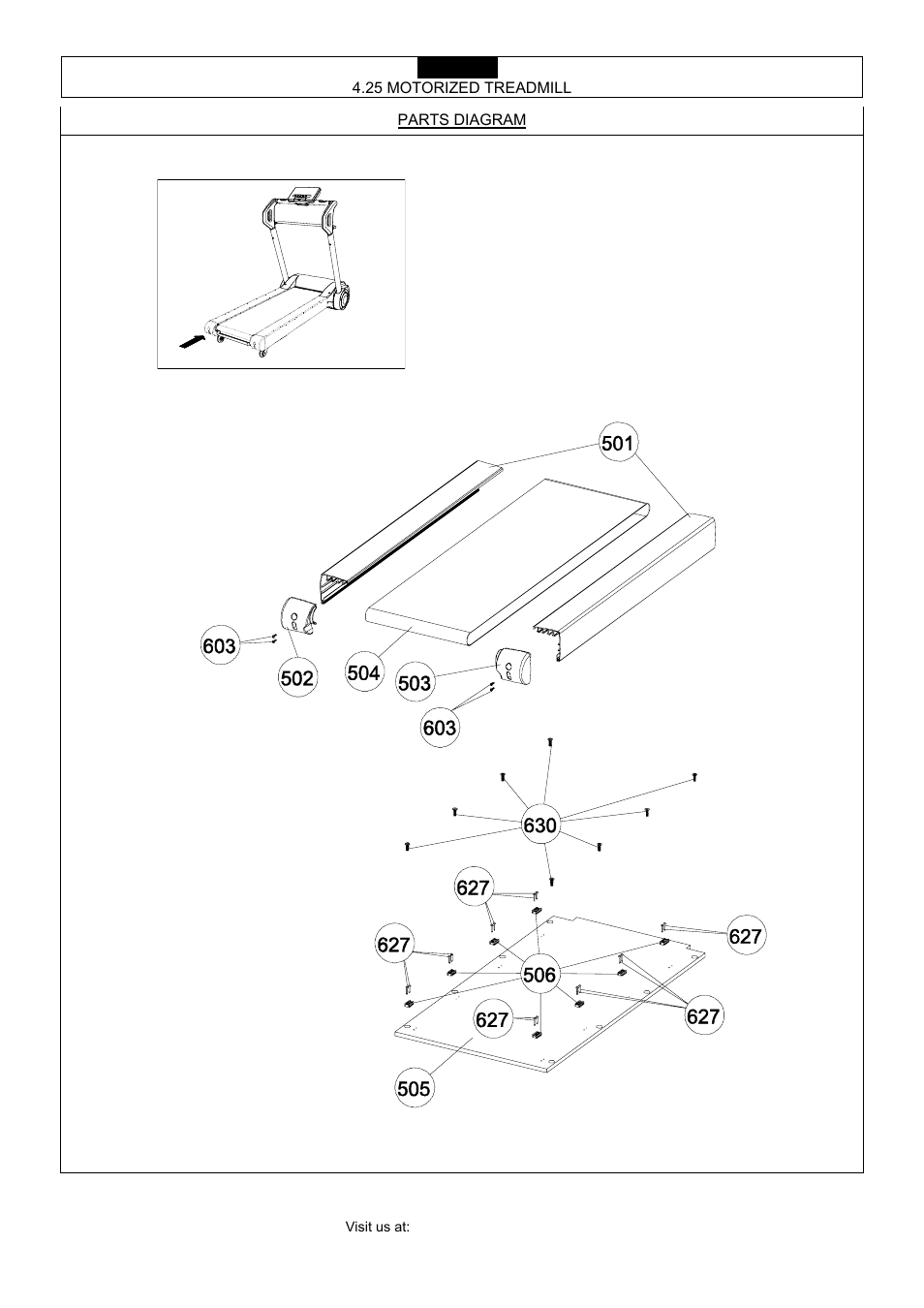 Parts diagram | Smooth Fitness 4.25 User Manual | Page 11 / 29