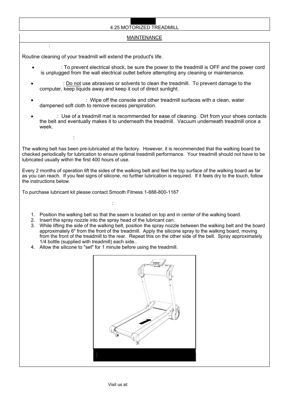 Maintenance | Smooth Fitness 4.25 User Manual | Page 17 / 29